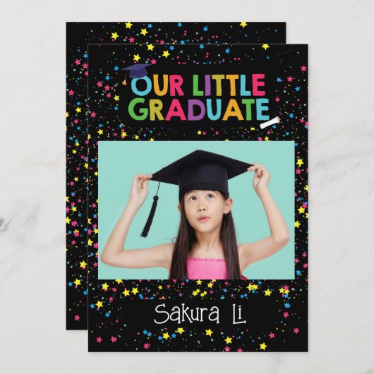 Invitation Colorée Petit Diplômé (Devant / Derrière)