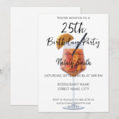 Invitation colorée pour cocktail orange (Devant / Derrière)