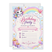 Invitation colorée pour fête d'anniversaire – Amus