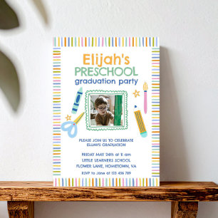 Invitation colorée pour la fête de fin d'études pr