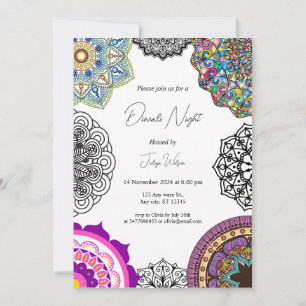 Invitation colorée pour la nuit de Diwali avec man
