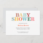 Invitation colorée pour une baby shower (Devant / Derrière)