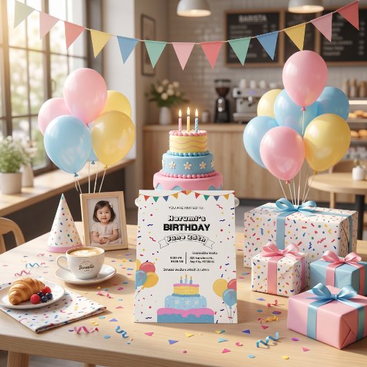 Invitation colorée pour une fête d'anniversaire
