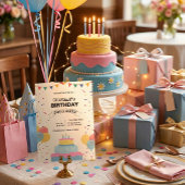 Invitation colorée pour une fête d'anniversaire