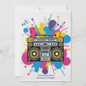 Invitation colorée pour une fête d'anniversaire da (Dos)