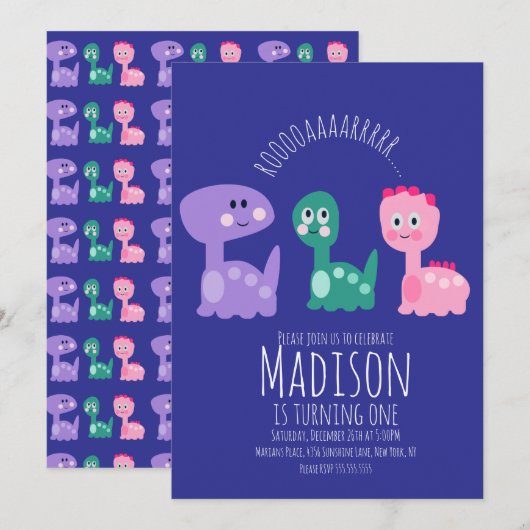 Invitation colorée pour une fête d'anniversaire de (Devant / Derrière)