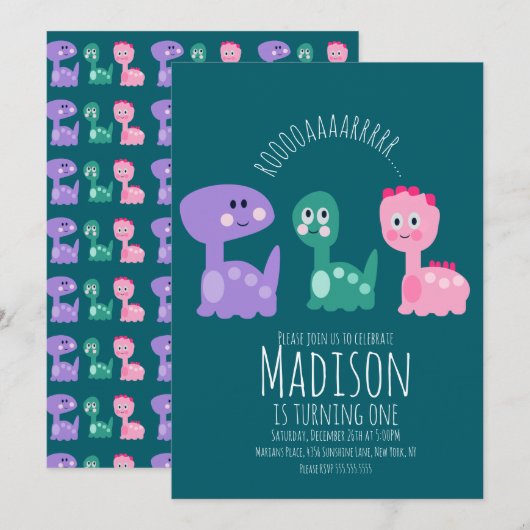 Invitation colorée pour une fête d'anniversaire de (Devant / Derrière)