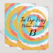 Invitation colorée pour une fête d'anniversaire Ti (Devant / Derrière)