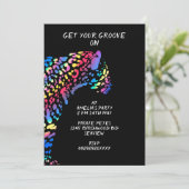 Invitation colorée Rainbow Jaguar Party (Debout devant)