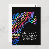 Invitation colorée Rainbow Jaguar Party (Devant / Derrière)