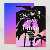 Invitation Colorée sur le Thème de l'Été et des Pa (Devant / Derrière)