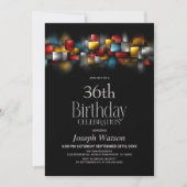 Invitation Colorful Abstract Any Age Birthday Party (Devant)