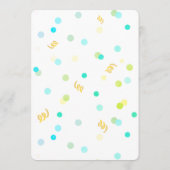 Invitation Colorful Blue Green & Yellow Confetti Boy Birthday (Dos)