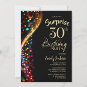 Invitation Colorful Bokeh Surprise 30e fête d'anniversaire (Devant)