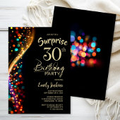 Invitation Colorful Bokeh Surprise 30e fête d'anniversaire