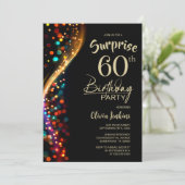 Invitation Colorful Bokeh Surprise 60e fête d'anniversaire (Debout devant)