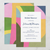 Invitation Colorful Bold Moderne Fête des mariées Abstraite (Devant / Derrière)