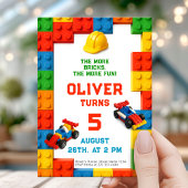 Invitation Colorful Brick Building Birthday