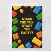 Invitation Colorful Brick Kids Party Birthday (Dos)