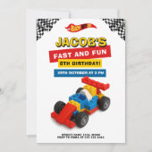 Invitation Colorful Brick Racer Robotics Birthday (Devant)