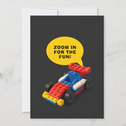 Invitation Colorful Brick Racer Robotics Birthday (Dos)