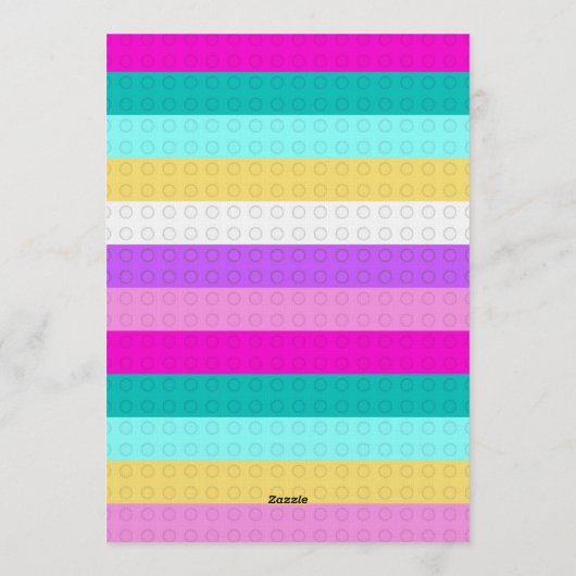 Invitation Colorful Bricks Building Blocks Birthday Party (Dos)