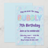 Invitation Colorful Bubble Birthday (Devant / Derrière)