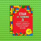 Invitation Colorful Building Blocks Birthday Kids Party