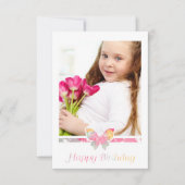 Invitation Colorful Butterfly Happy Birthday Quote Script (Devant)