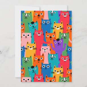Invitation Colorful cats