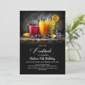 Invitation Colorful Cocktails Birthday Party (Debout devant)