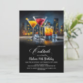 Invitation Colorful Cocktails Birthday Party (Debout devant)