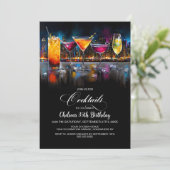 Invitation Colorful Cocktails Birthday Party (Debout devant)