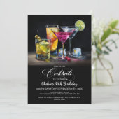 Invitation Colorful Cocktails Birthday Party (Debout devant)