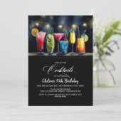 Invitation Colorful Cocktails Birthday Party (Debout devant)