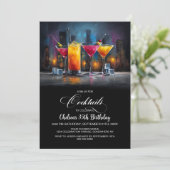 Invitation Colorful Cocktails Birthday Party (Debout devant)