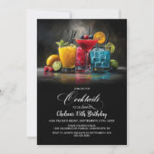 Invitation Colorful Cocktails Birthday Party (Devant)