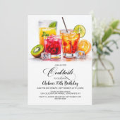 Invitation Colorful Cocktails Birthday Party (Debout devant)