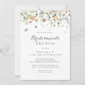 Invitation Colorful Dainty Wild Bridesmaids Brunch Douche (Devant)