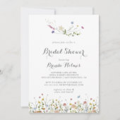 Invitation Colorful Dainty Wild Flowers Fête des mariées (Devant)