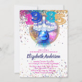 Invitation Colorful Disco Bowling 1985 40e anniversaire fête (Devant)