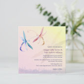 Invitation Colorful Dragonfly Couple Printemps mariage (Debout devant)