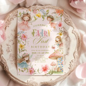 Invitation Colorful Fairy First Birthday Enchanted garden