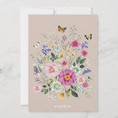 Invitation Colorful Fleur sauvage Sweet 16 Anniversaire Photo (Dos)