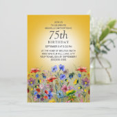 Invitation Colorful Fleur sauvage Yellow Sunshine 75e anniver (Debout devant)