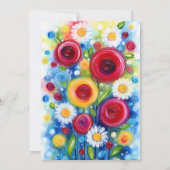 Invitation Colorful Floral 65th Birthday Party (Dos)