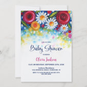 Invitation Colorful Floral Baby Shower (Devant)