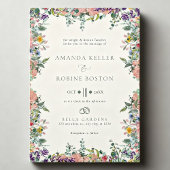 Invitation Colorful Floral Frame Wedding