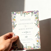 Invitation Colorful Floral Frame Wedding