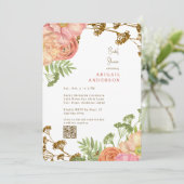 Invitation Colorful Floral Rounded Bridal Shower  (Debout devant)